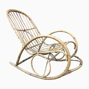 Vintage Rocking Chair in Bamboo, 1970s-EXJ-1399261