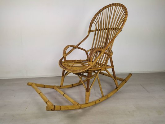 Vintage Rocking Chair in Rattan-EAD-947211