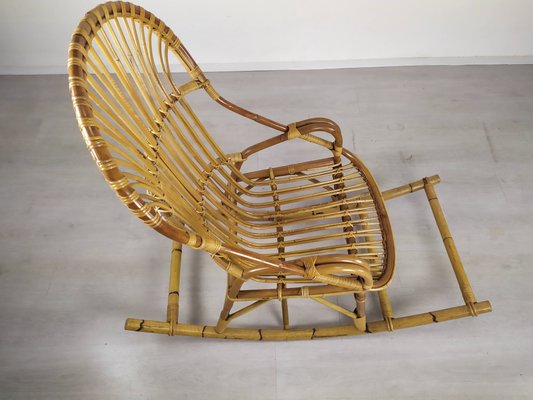 Vintage Rocking Chair in Rattan-EAD-947211