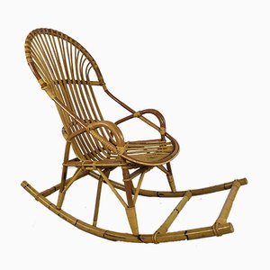 Vintage Rocking Chair in Rattan-EAD-947211