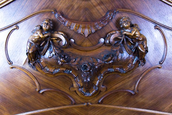 Vintage Rococo Style French Carved Walnut Bed Frame, 1920s-KEG-553816