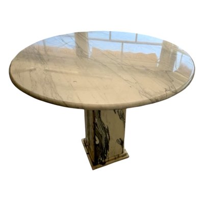 Vintage Round Carrera Marble Table with Base-TCS-2036115