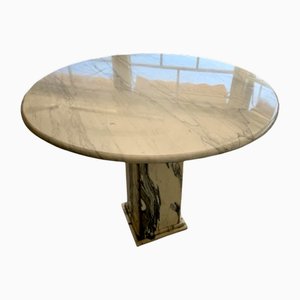 Vintage Round Carrera Marble Table with Base-TCS-2036115