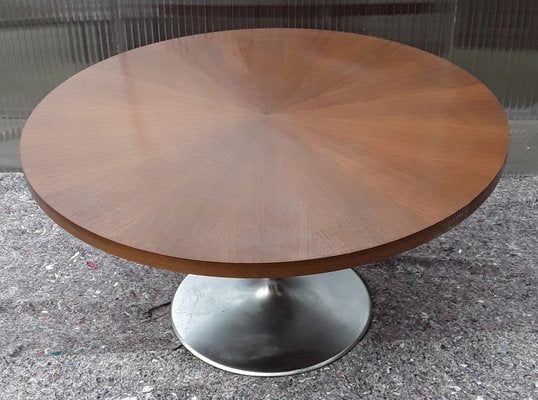 Vintage Round Coffee Table With Chromed Aluminum Stand, 1960s-HOI-1193997