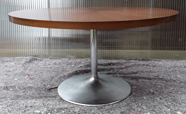 Vintage Round Coffee Table With Chromed Aluminum Stand, 1960s-HOI-1193997