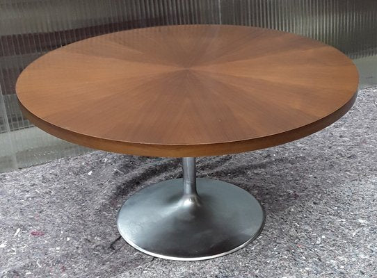 Vintage Round Coffee Table With Chromed Aluminum Stand, 1960s-HOI-1193997