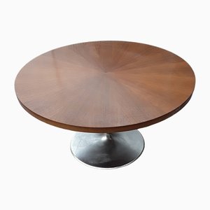 Vintage Round Coffee Table With Chromed Aluminum Stand, 1960s-HOI-1193997