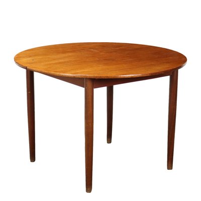 Vintage Round Dining Table in Teak & Veneer, Italy, 1960s-VMM-2042312