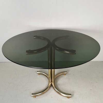 Vintage Round Glass Dining Table, 1970s-PRS-1395157