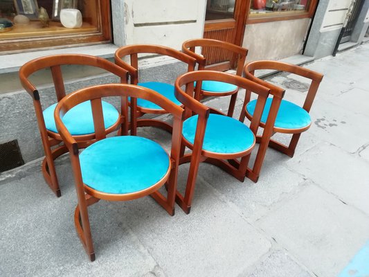 Vintage Rounded Dining Chairs, 1960s, Set of 6-HNE-1819167