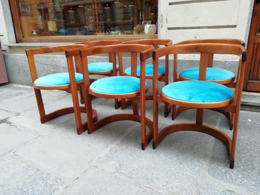 Vintage Rounded Dining Chairs, 1960s, Set of 6-HNE-1819167