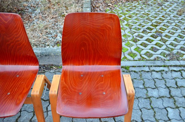 Vintage Royal Bentwood & Plywood Stacking Chairs, 1960s, Set of 4-UF-1383553