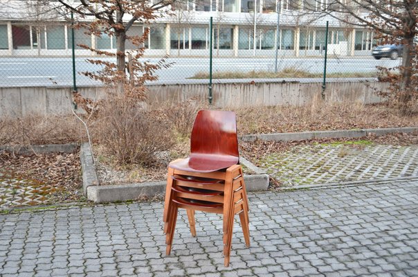 Vintage Royal Bentwood & Plywood Stacking Chairs, 1960s, Set of 4-UF-1383553