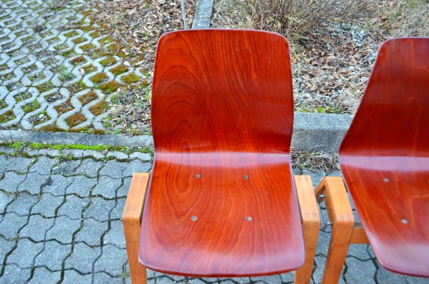 Vintage Royal Bentwood & Plywood Stacking Chairs, 1960s, Set of 4-UF-1383553