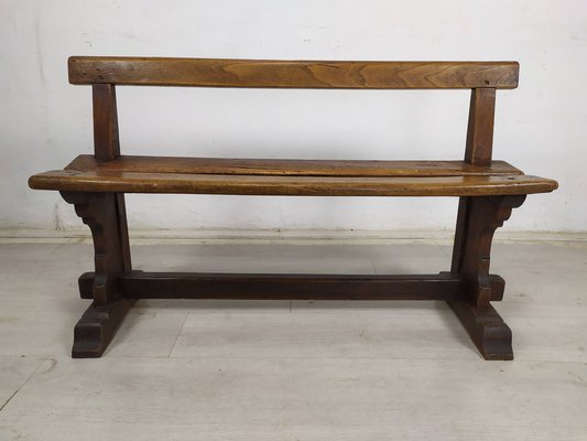 Vintage Rustic Oak Bench-EAD-1789920