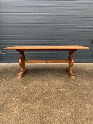 Vintage Rustic Oak Farm Table, 1950s-VBM-1094526