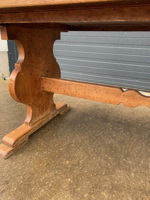 Vintage Rustic Oak Farm Table, 1950s-VBM-1094526