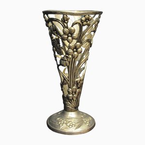 Vintage Scandinavian Art Deco Silver-Plated Vase-KDW-935894