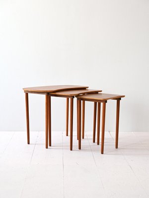 Vintage Scandinavian Coffee Table Set, 1960s, Set of 3-QWP-2034939