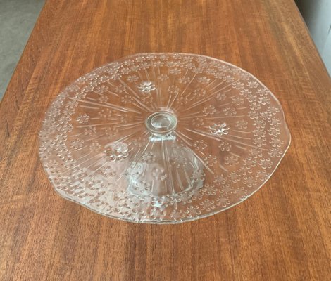 Vintage Scandinavian Glass Cake Plate Stand-UAH-1057332