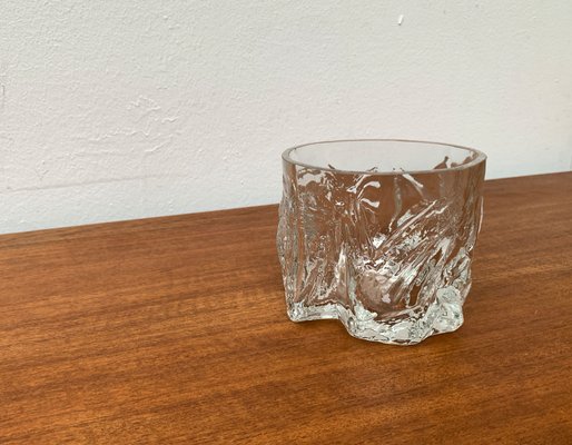 Vintage Scandinavian Ice Glass Vase, 1970s-UAH-1348010