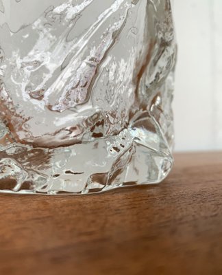 Vintage Scandinavian Ice Glass Vase, 1970s-UAH-1348010