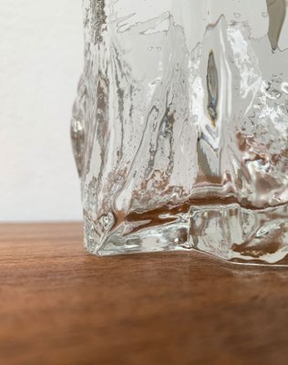 Vintage Scandinavian Ice Glass Vase, 1970s-UAH-1348010