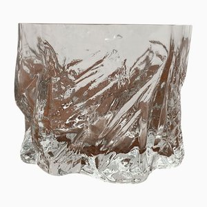 Vintage Scandinavian Ice Glass Vase, 1970s-UAH-1348010