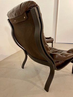 Vintage Scandinavian Leather Lounge Chair, 1970s-WID-1134082