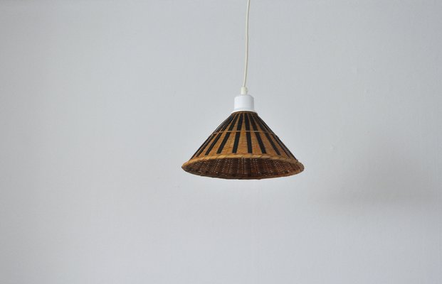 Vintage Scandinavian Rattan Pendant, 1960s-HPQ-1292940