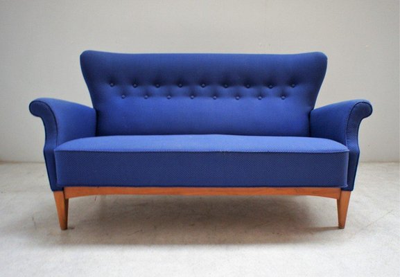 Vintage Scandinavian Sofa in Blue Fabric by Fritz Hansen-JG-1259962