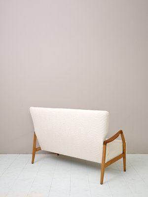 Vintage Scandinavian Sofa with Faux Lamb, 1960s-QWP-1426452