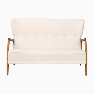 Vintage Scandinavian Sofa with Faux Lamb, 1960s-QWP-1426452