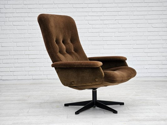 Vintage Scandinavian Swivel Chair in Velour, 1960s-TMW-1725151