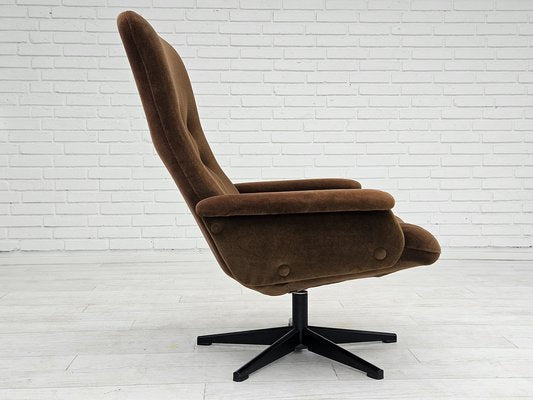 Vintage Scandinavian Swivel Chair in Velour, 1960s-TMW-1725151