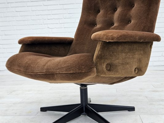 Vintage Scandinavian Swivel Chair in Velour, 1960s-TMW-1725151