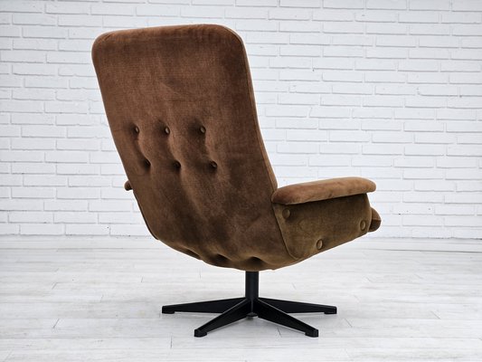 Vintage Scandinavian Swivel Chair in Velour, 1960s-TMW-1725151