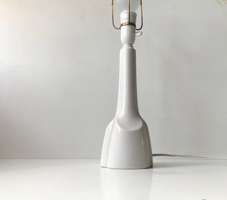 Vintage Scandinavian White Ceramic Table Lamp from Søholm, 1970s-LCR-920142