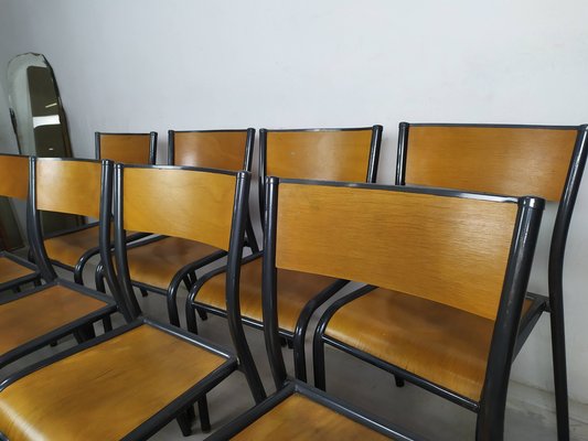 Vintage School Chairs, 1950s, Set of 8-EAD-1719417