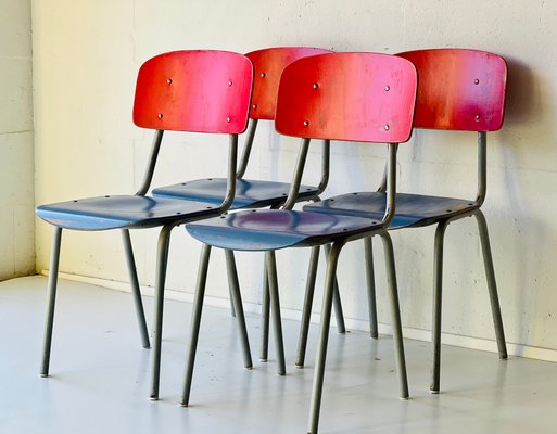 Vintage School Chairs, 1970s, Set of 4-ALG-1370726