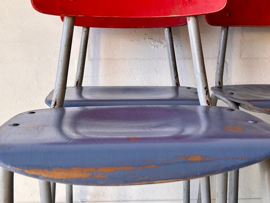 Vintage School Chairs, 1970s, Set of 4-ALG-1370726