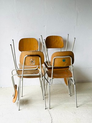 Vintage School Chairs, Set of 6-ALG-2020117