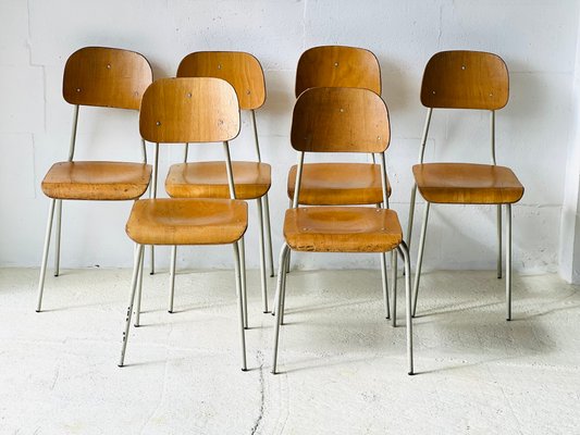 Vintage School Chairs, Set of 6-ALG-2020117