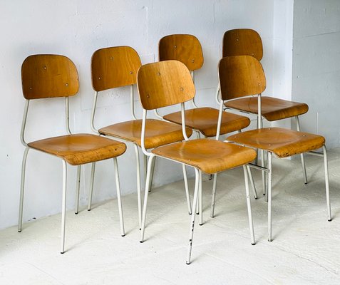 Vintage School Chairs, Set of 6-ALG-2020117