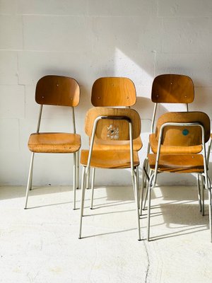 Vintage School Chairs, Set of 6-ALG-2020117