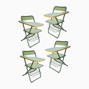 Vintage School Folding Academy Chairs, Set of 4-TCS-2018433