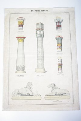 Vintage School Poster of an Egyptian Column, 1940s-ALG-685998