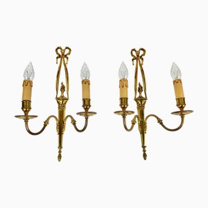 Vintage Sconces in Gilt Brass, France, 1950s, Set of 2-GYX-2016423