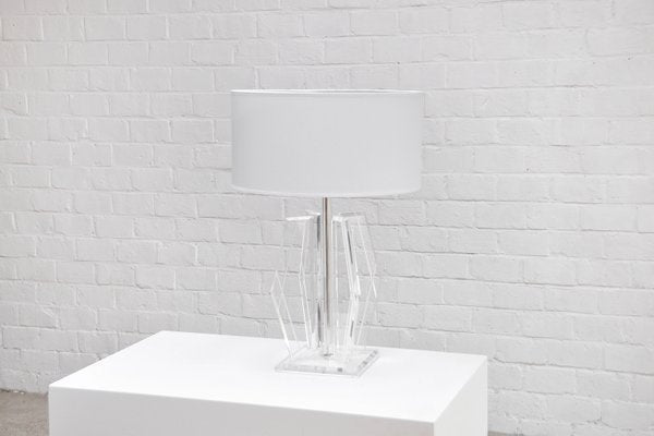 Vintage Sculptural Acrylic Glass Table Lamp in Style of Hivo Van Teal, 1970s-WUY-1277889