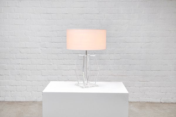 Vintage Sculptural Acrylic Glass Table Lamp in Style of Hivo Van Teal, 1970s-WUY-1277889